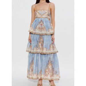 Zimmerman Sunlight Layered Long Dress with Strapless Evening Gown